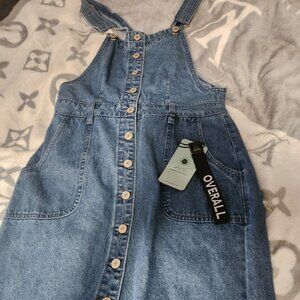 Denim over all dress